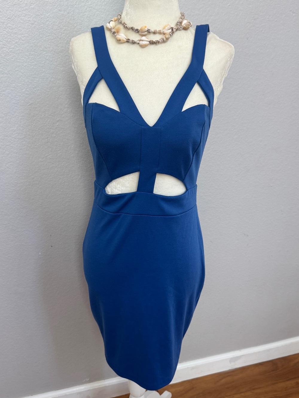 Foreign Exchange Blue Cutout Dress size Large